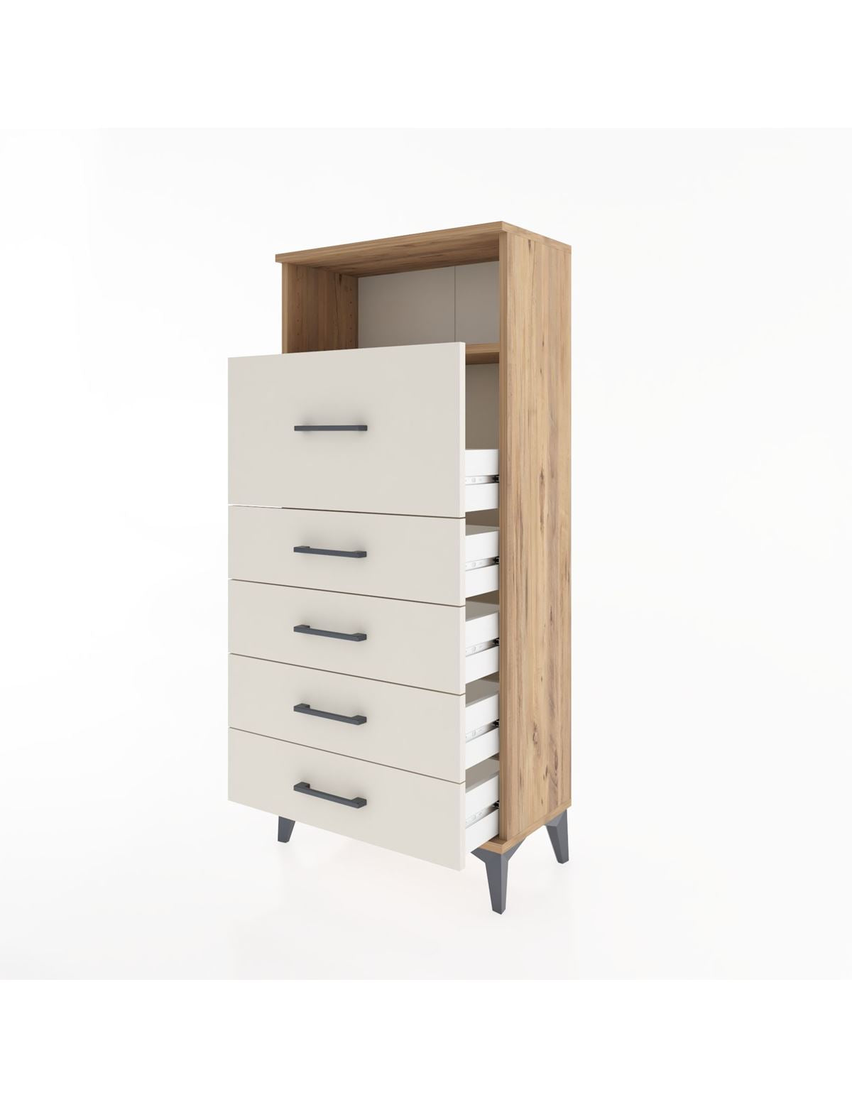 Hyperion Dolap Tek Raflı 5 Çekmeceli 60x44x134 - S50M019V7B