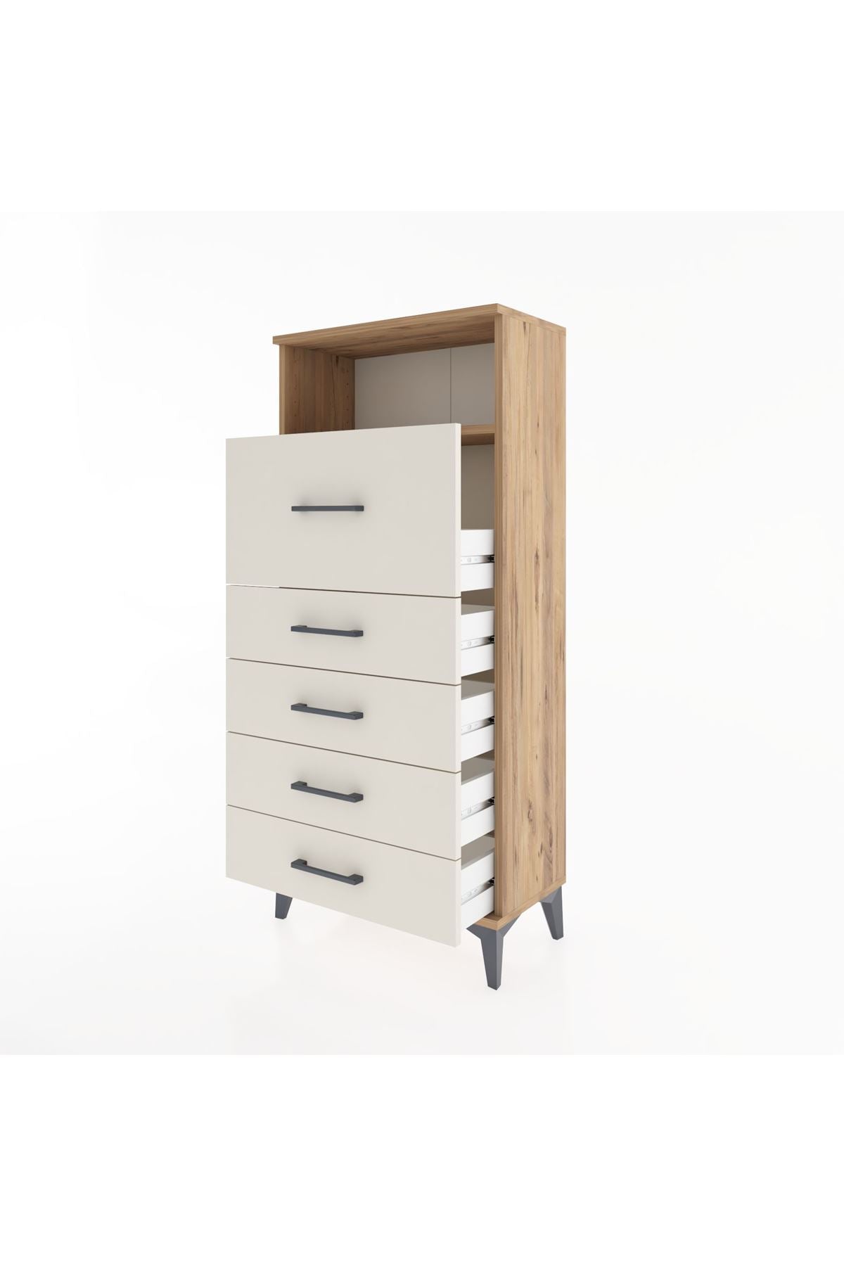 Hyperion Dolap Tek Raflı 5 Çekmeceli 60x44x134 - S50M019V7B