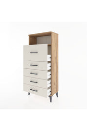 Hyperion Dolap Tek Raflı 5 Çekmeceli 60x44x134 - S50M019V7B