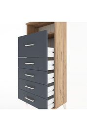 Hyperion Dolap Tek Raflı 5 Çekmeceli 60x44x134 - S50M019V8B