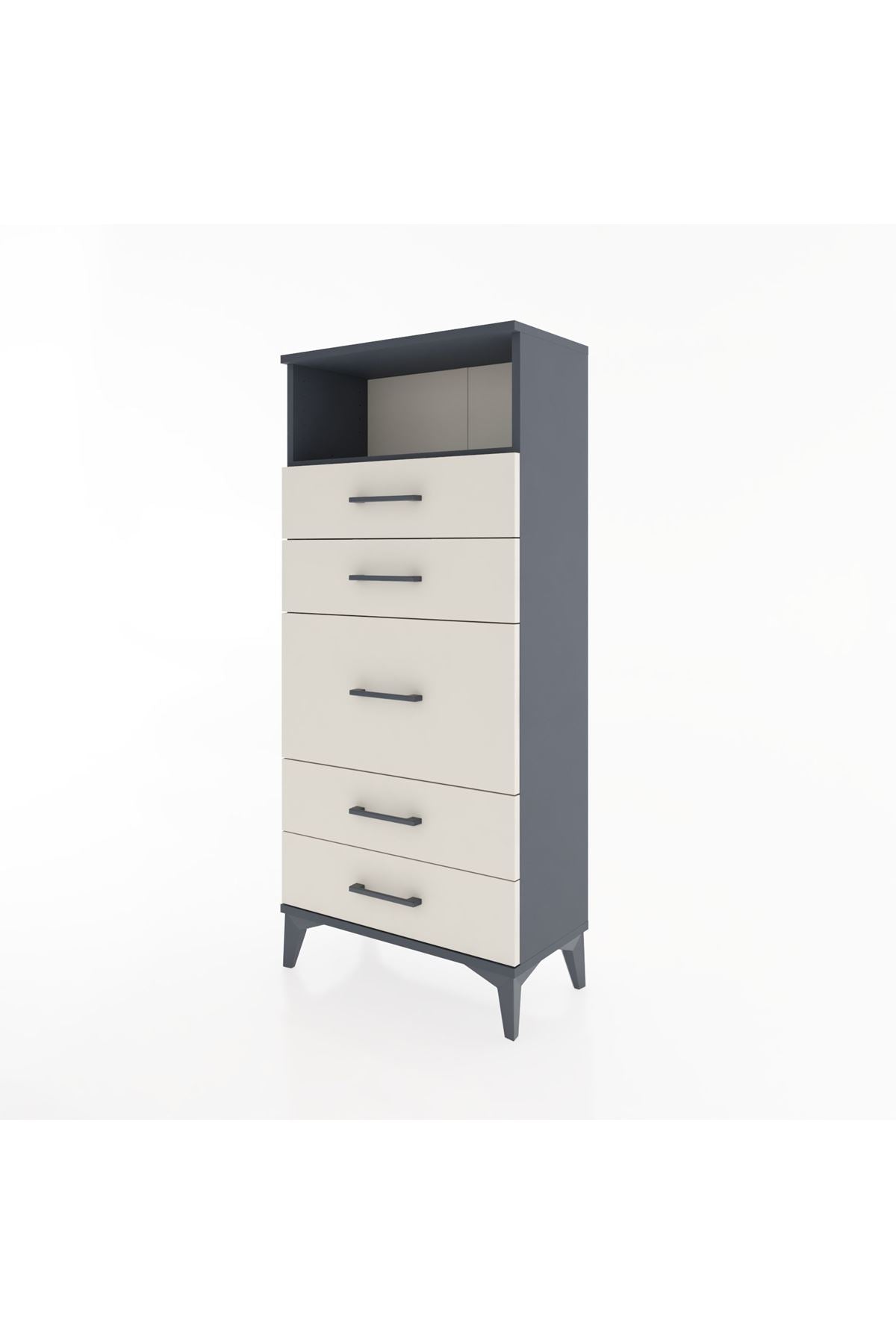 Hyperion Dolap Tek Raflı 5 Çekmeceli 60x44x134 - S50M020V4B