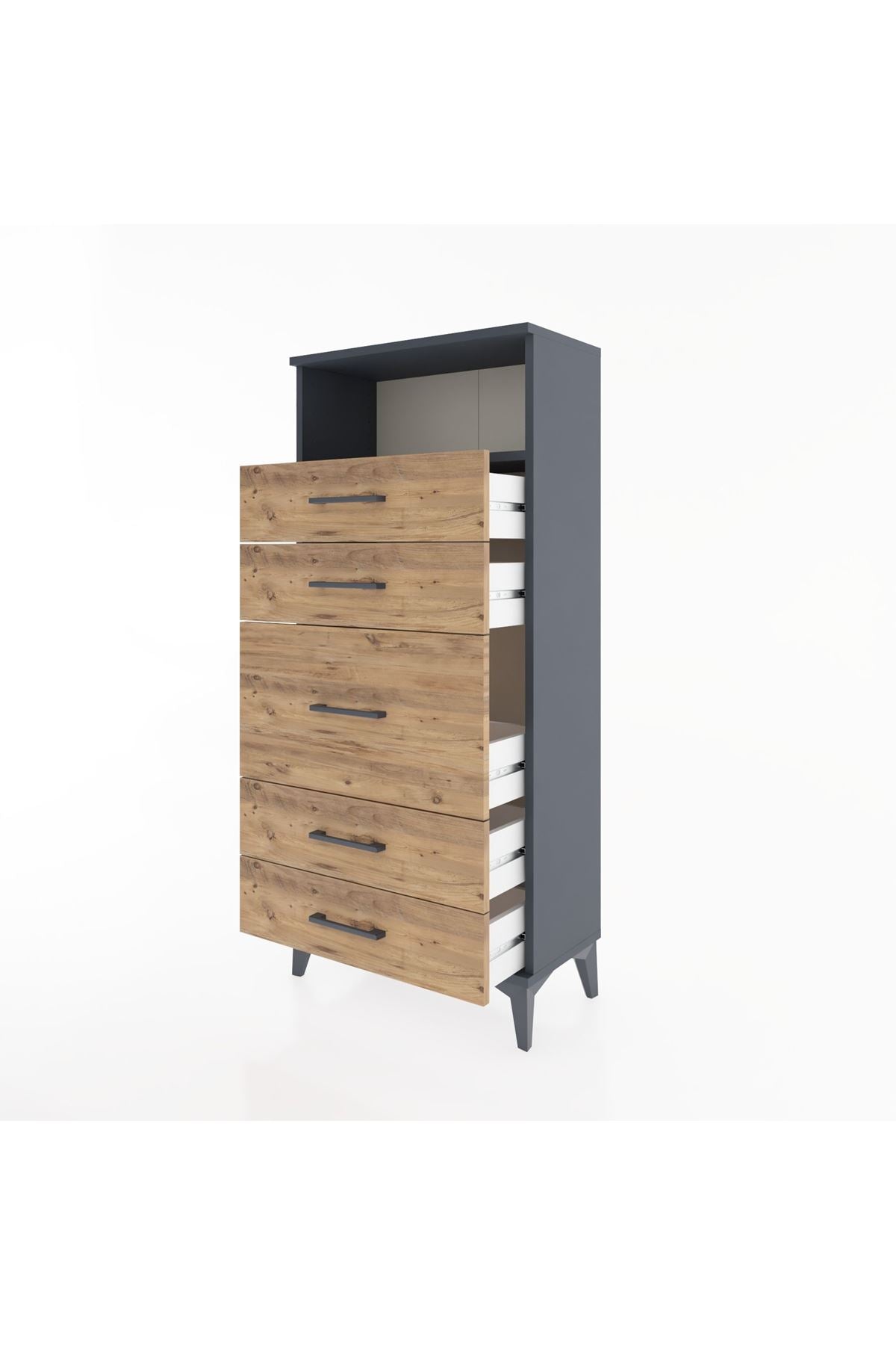 Hyperion Dolap Tek Raflı 5 Çekmeceli 60x44x134 - S50M020V6B
