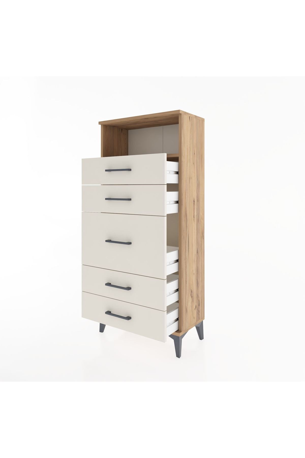 Hyperion Dolap Tek Raflı 5 Çekmeceli 60x44x134 - S50M020V7B