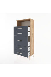 Hyperion Dolap Tek Raflı 5 Çekmeceli 60x44x134 - S50M020V8B