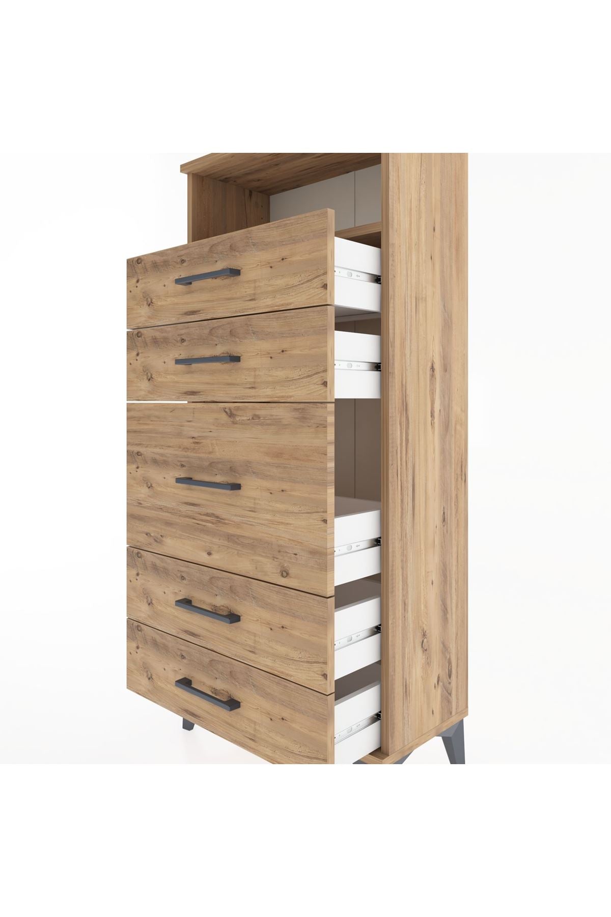 Hyperion Dolap Tek Raflı 5 Çekmeceli 60x44x134 - S50M020V9B