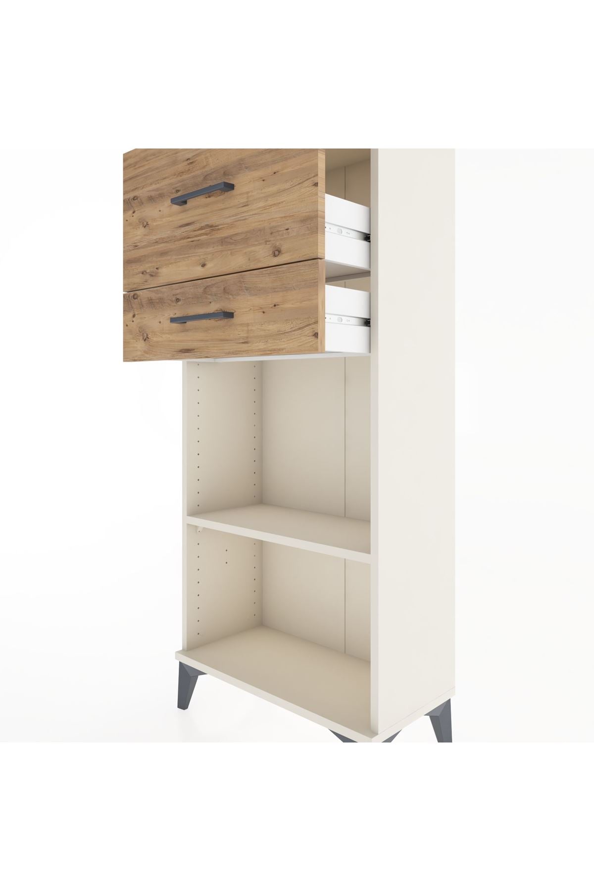 Hyperion Dolap Tek Raflı 2 Çekmeceli 60x44x134 - S50M022V3B