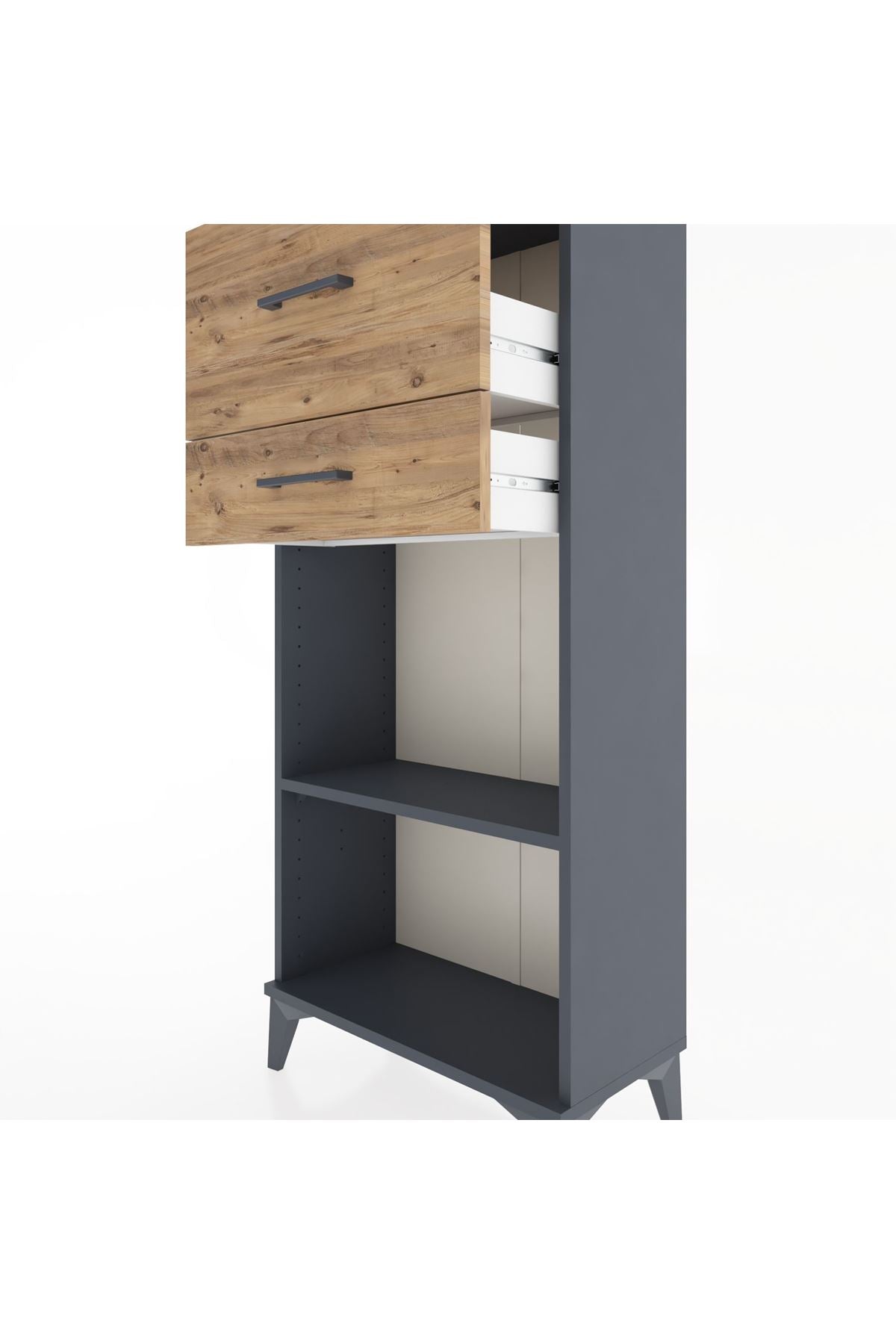 Hyperion Dolap Tek Raflı 2 Çekmeceli 60x44x134 - S50M022V6B