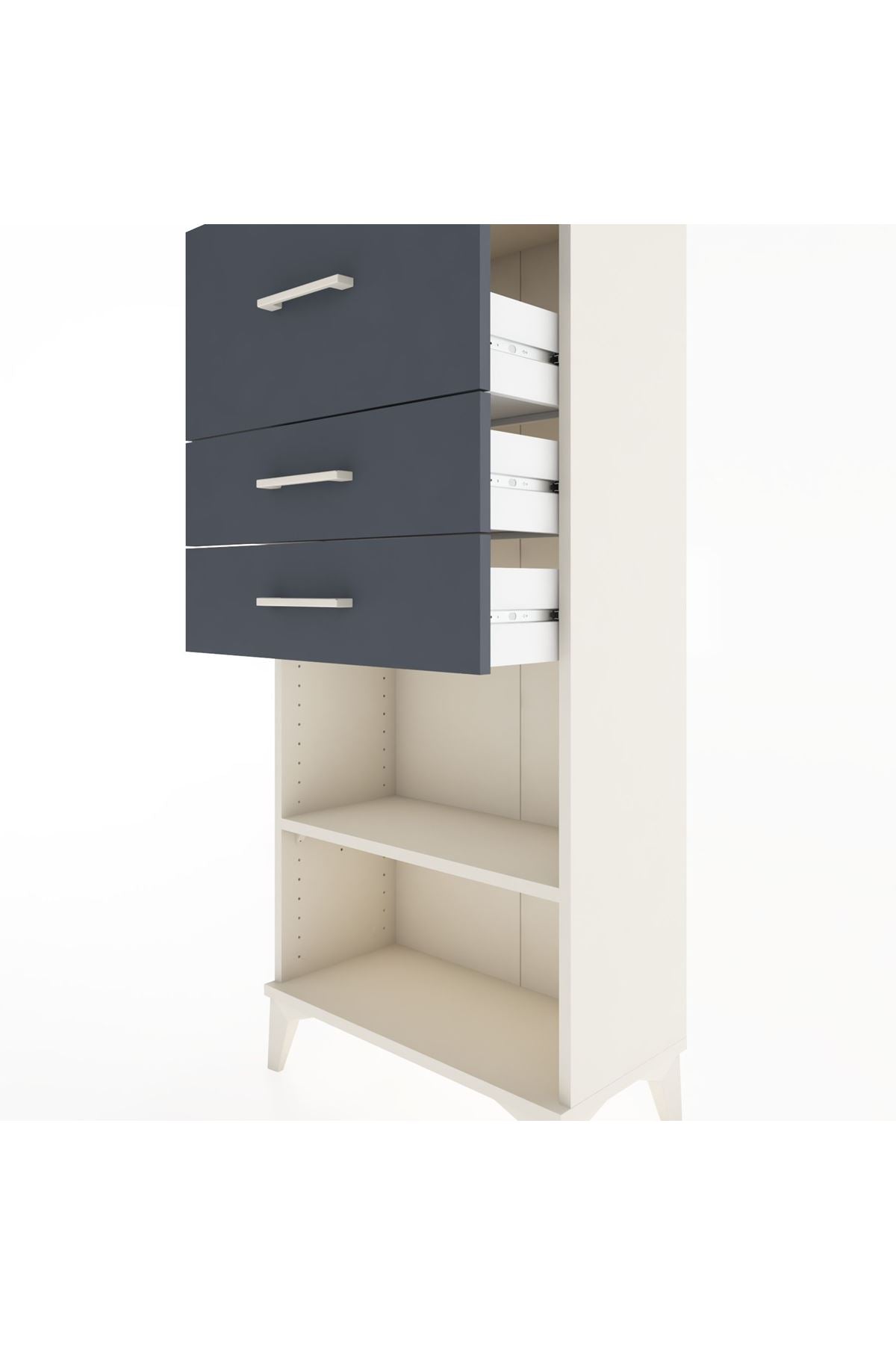 Hyperion Dolap Tek Raflı 3 Çekmeceli 60x44x134 - S50M023V2B