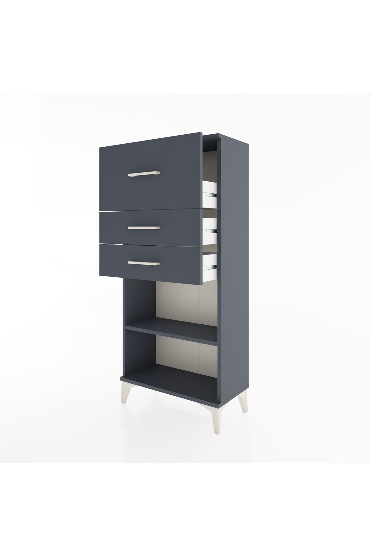 Hyperion Dolap Tek Raflı 3 Çekmeceli 60x44x134 - S50M023V5B