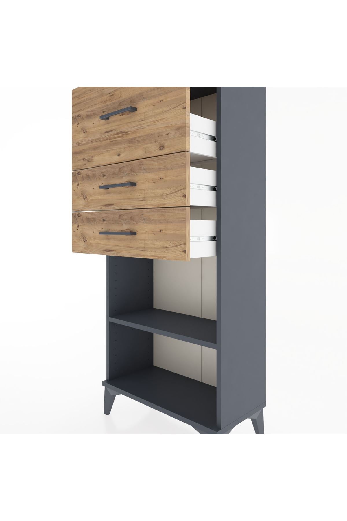 Hyperion Dolap Tek Raflı 3 Çekmeceli 60x44x134 - S50M023V6B