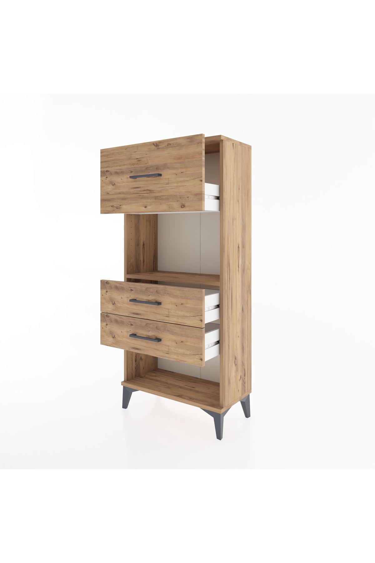Hyperion Dolap Tek Raflı 3 Çekmeceli 60x44x134 - S50M024V9B