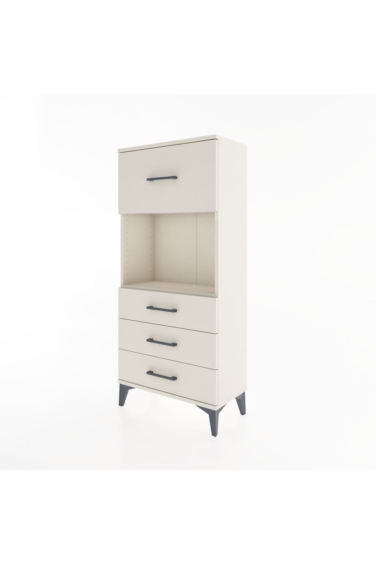 Hyperion Dolap Tek Raflı 4 Çekmeceli 60x44x134 - S50M027V1B