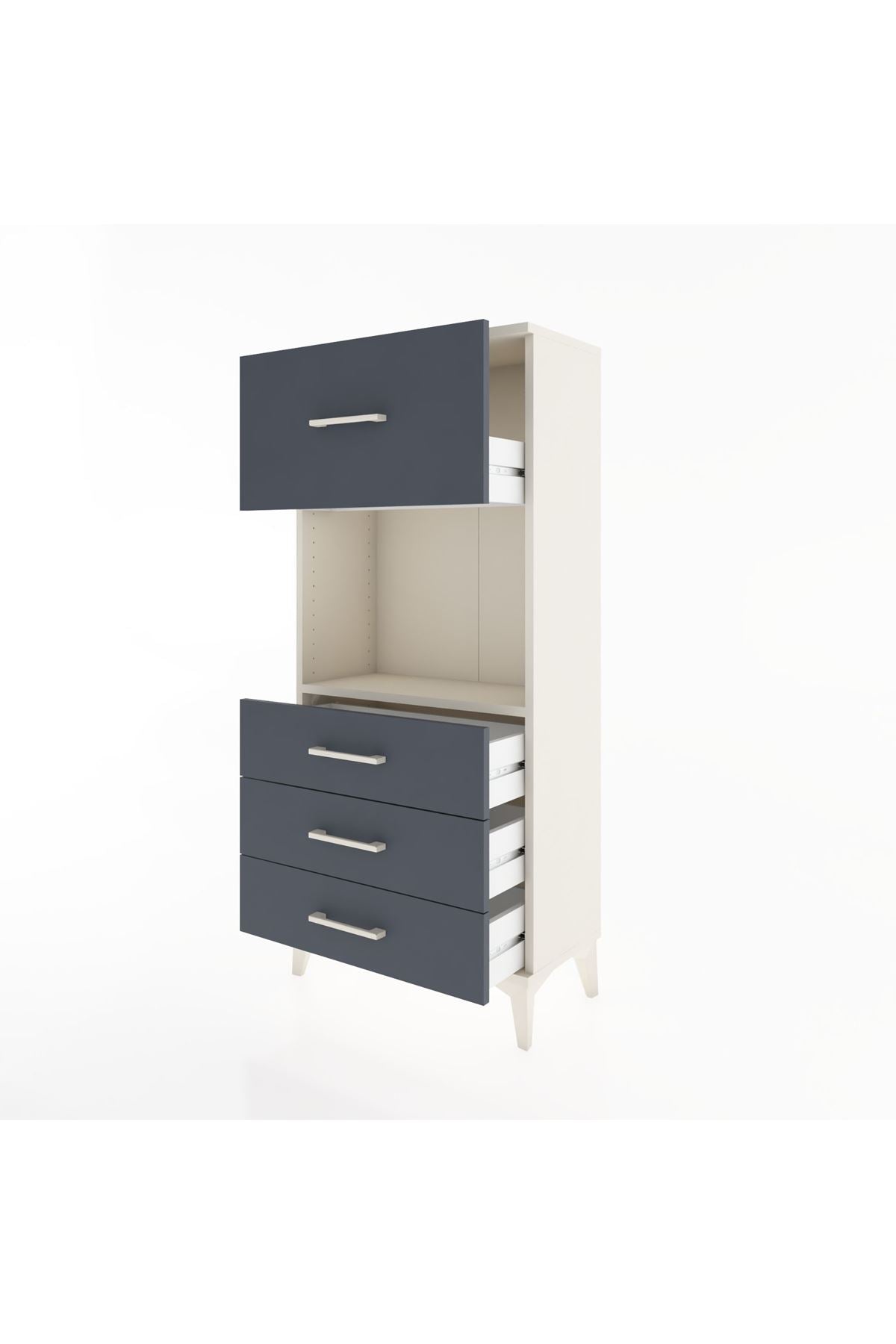 Hyperion Dolap Tek Raflı 4 Çekmeceli 60x44x134 - S50M027V2B