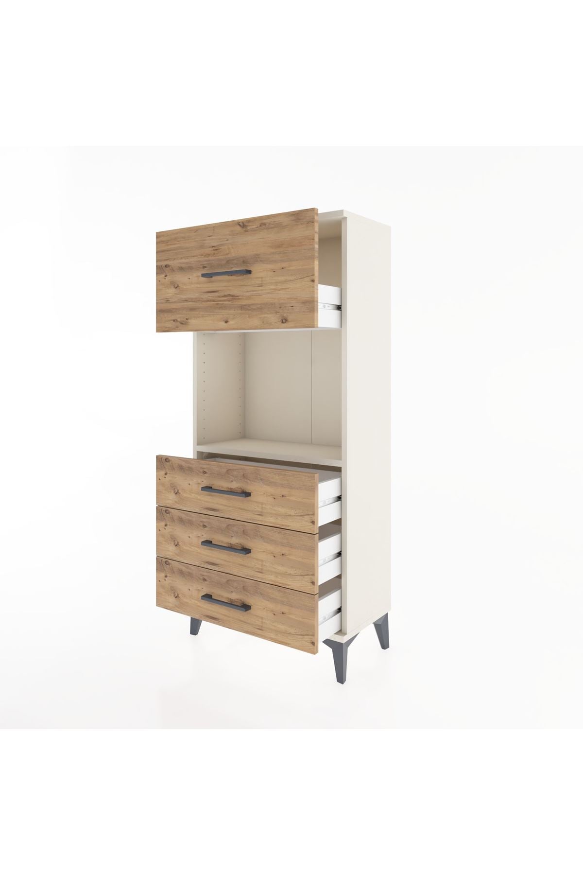 Hyperion Dolap Tek Raflı 4 Çekmeceli 60x44x134 - S50M027V3B