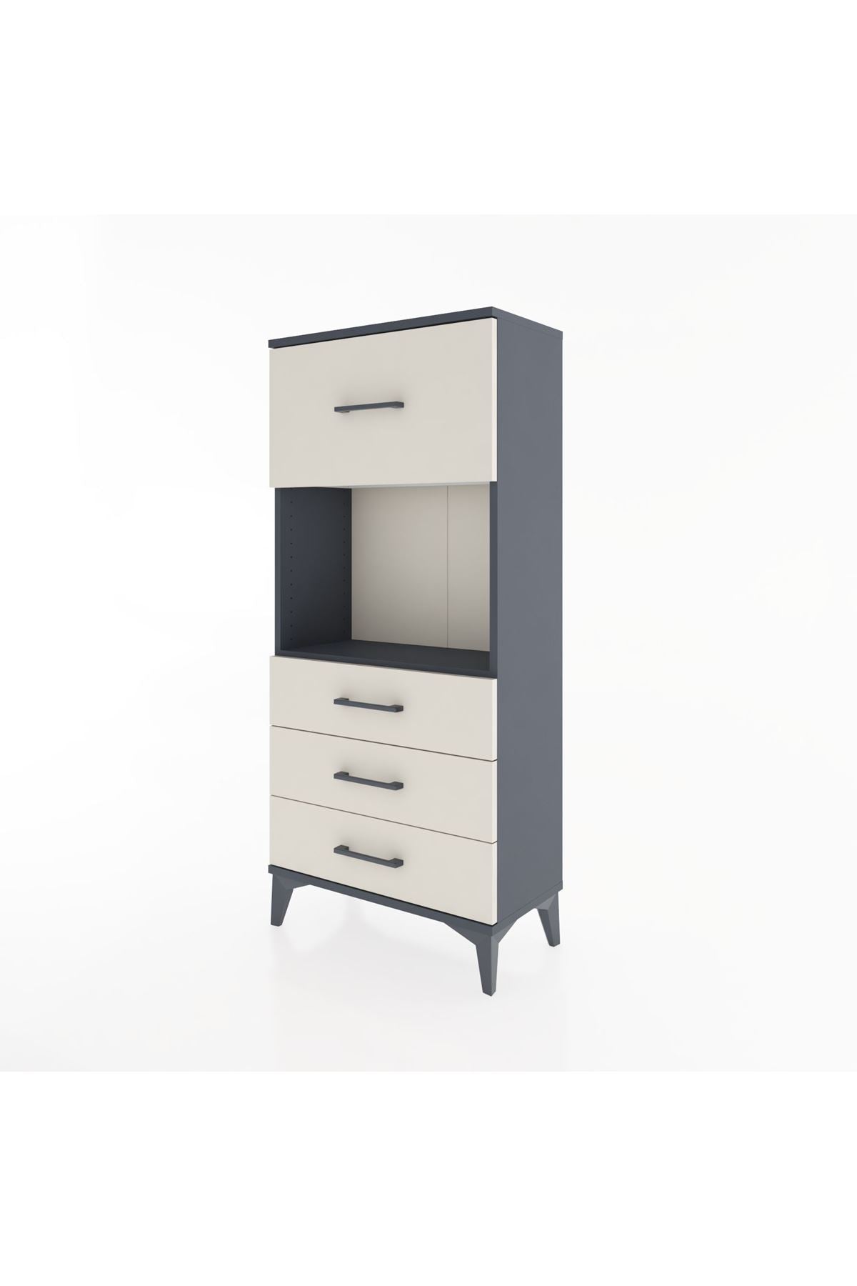 Hyperion Dolap Tek Raflı 4 Çekmeceli 60x44x134 - S50M027V4B