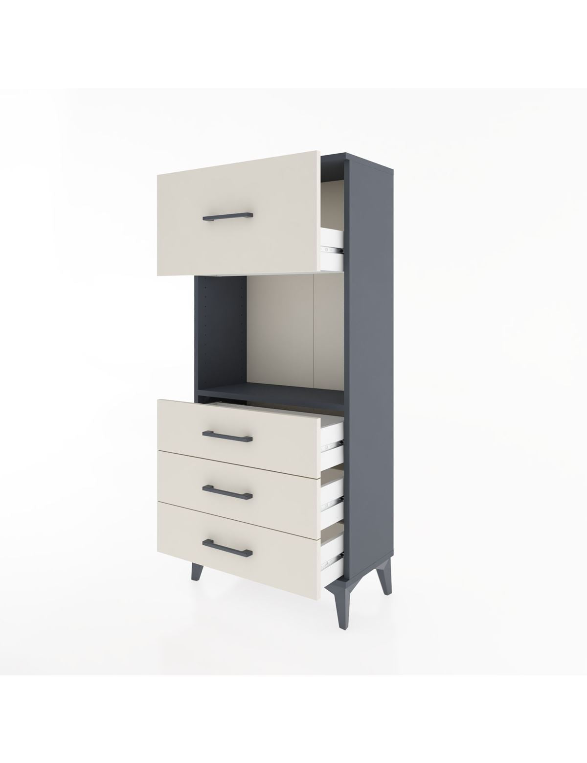 Hyperion Dolap Tek Raflı 4 Çekmeceli 60x44x134 - S50M027V4B