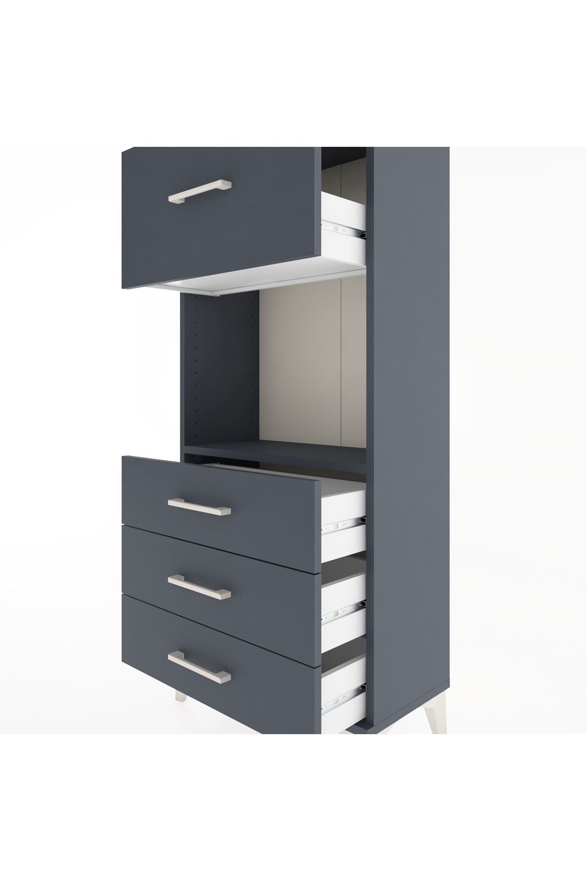 Hyperion Dolap Tek Raflı 4 Çekmeceli 60x44x134 - S50M027V5B