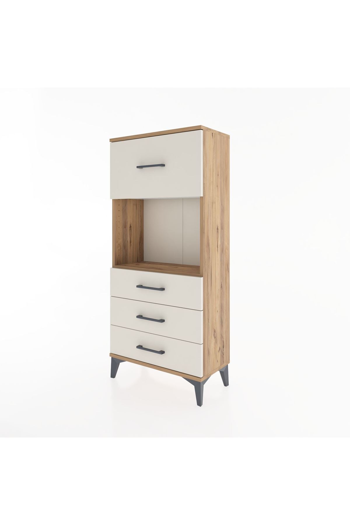 Hyperion Dolap Tek Raflı 4 Çekmeceli 60x44x134 - S50M027V7B