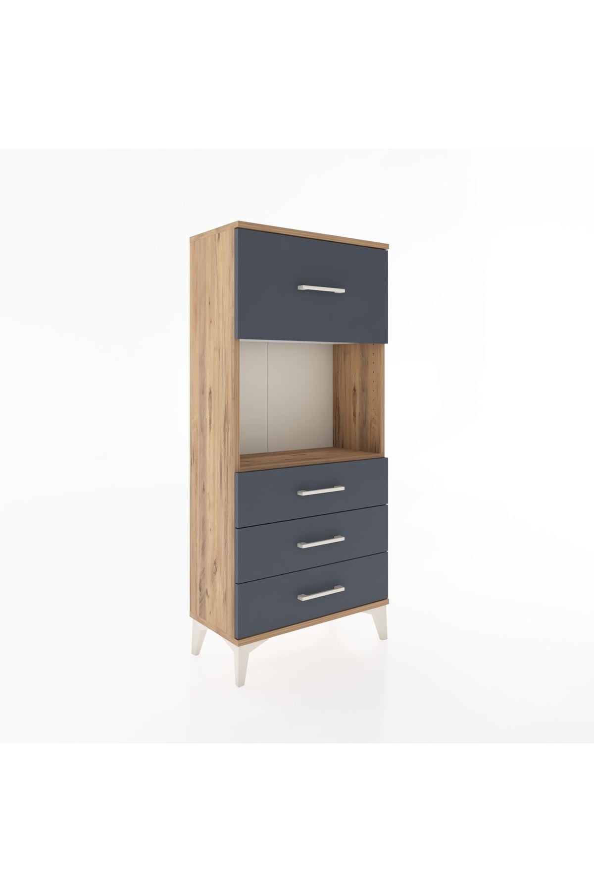 Hyperion Dolap Tek Raflı 4 Çekmeceli 60x44x134 - S50M027V8B