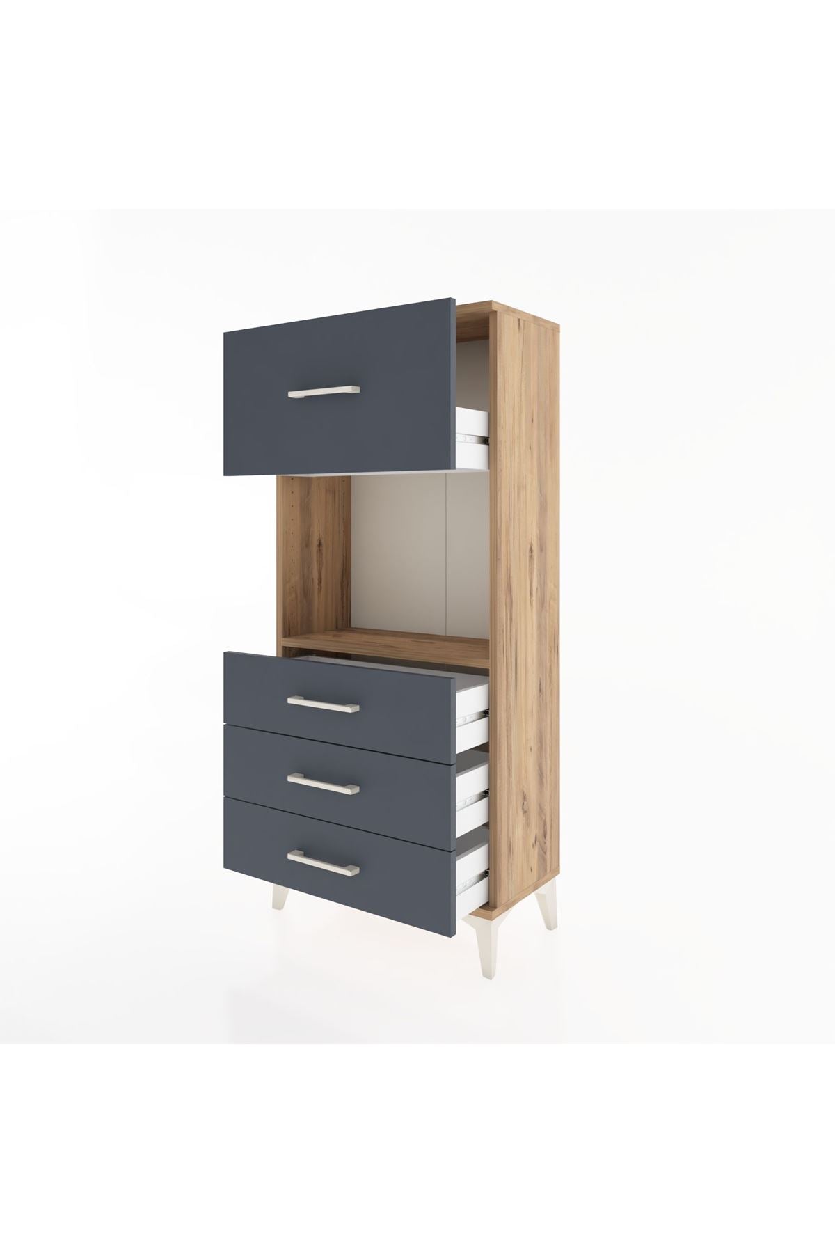 Hyperion Dolap Tek Raflı 4 Çekmeceli 60x44x134 - S50M027V8B