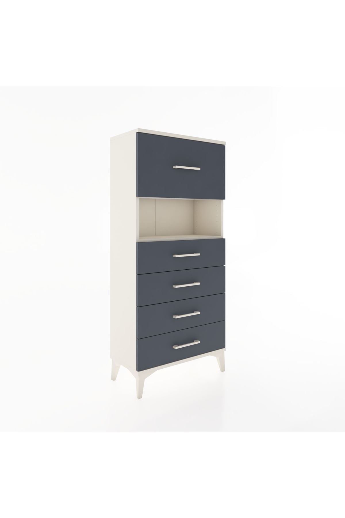 Hyperion Dolap Tek Raflı 5 Çekmeceli 60x44x134 - S50M029V2B