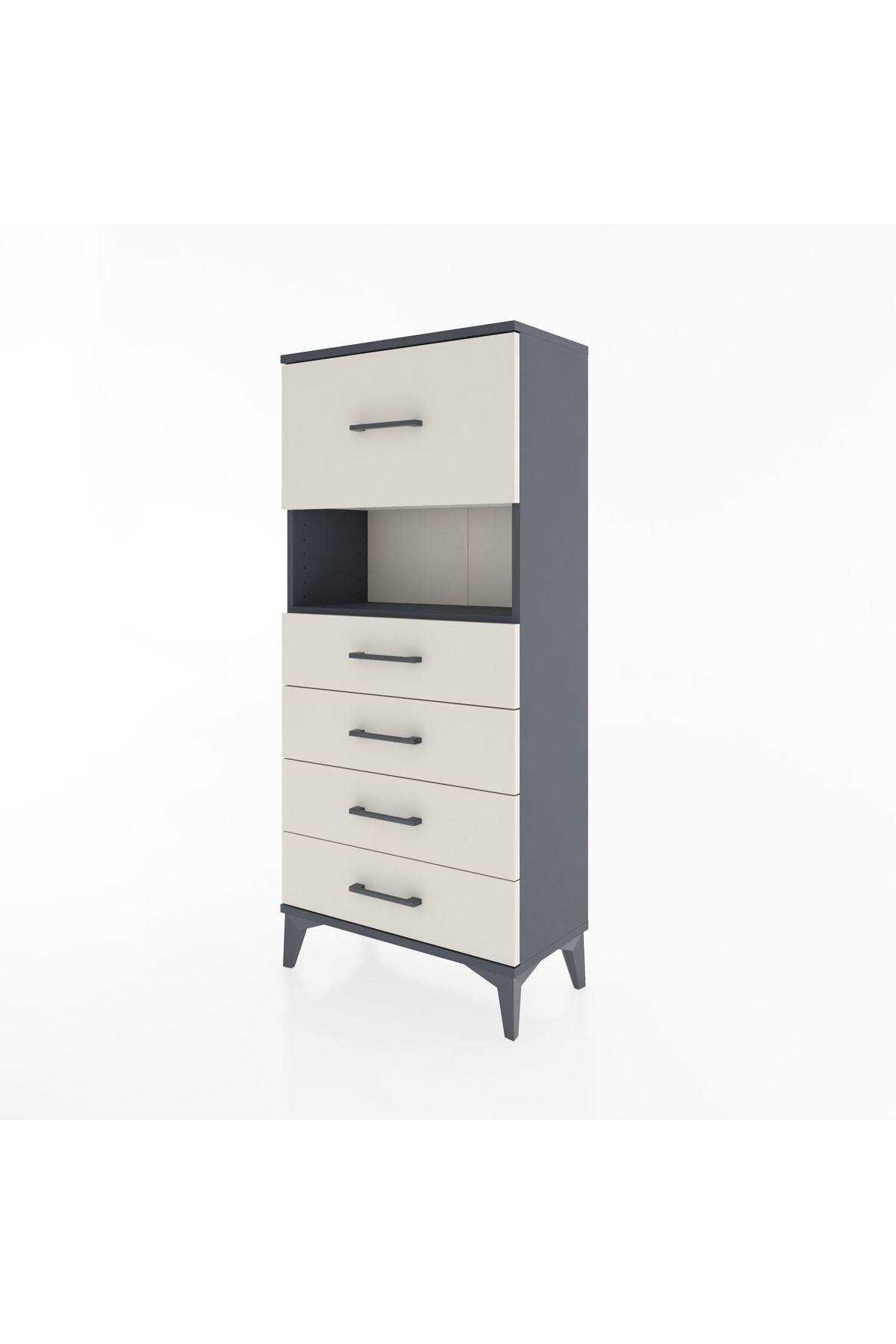 Hyperion Dolap Tek Raflı 5 Çekmeceli 60x44x134 - S50M029V4B