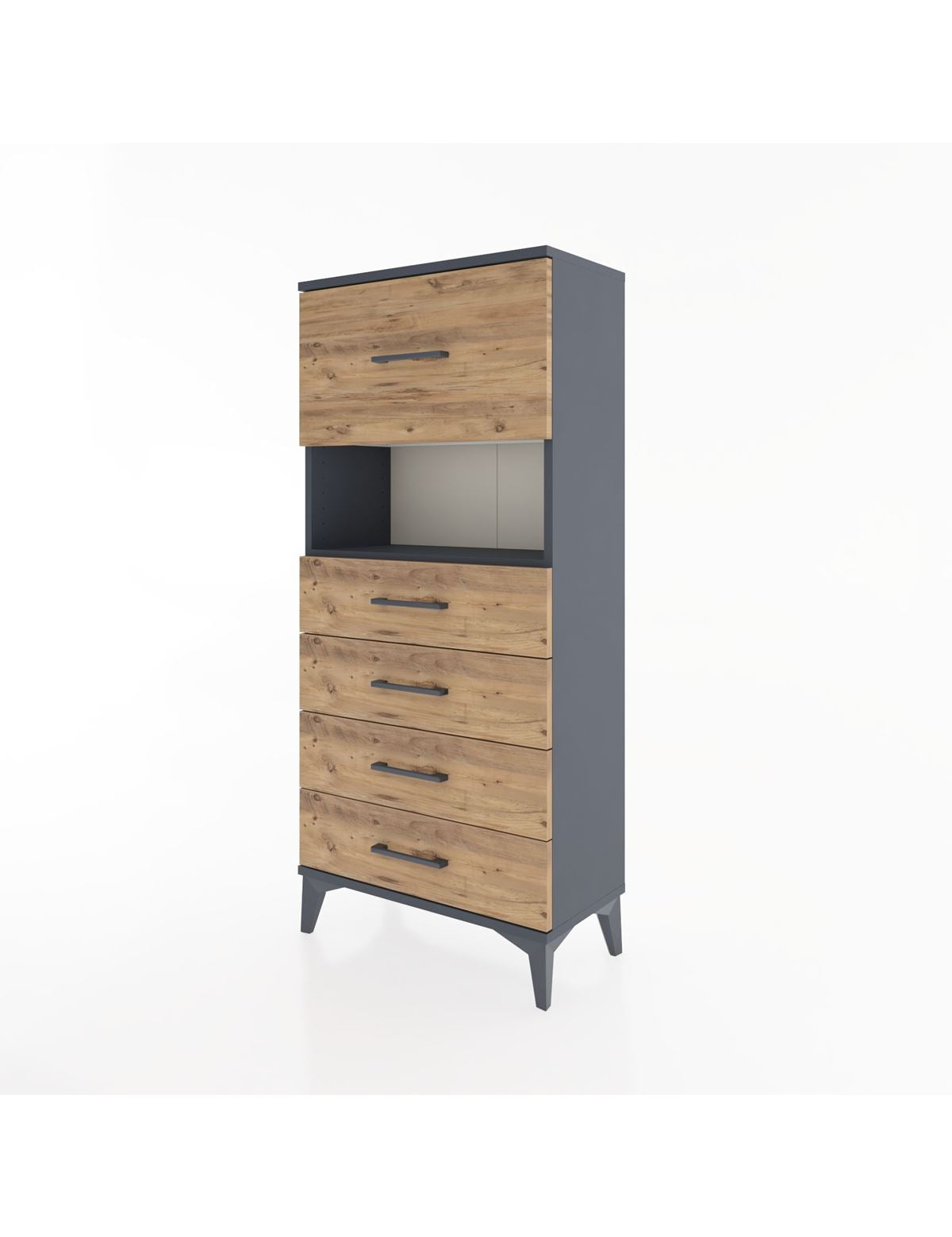 Hyperion Dolap Tek Raflı 5 Çekmeceli 60x44x134 - S50M029V6B