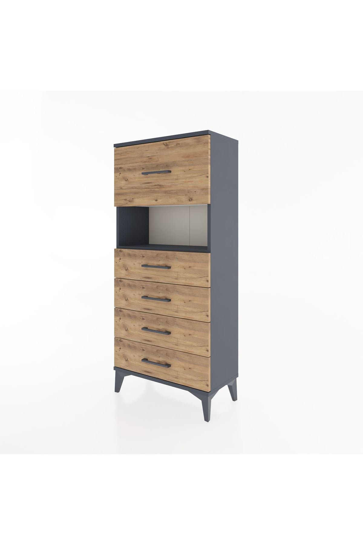 Hyperion Dolap Tek Raflı 5 Çekmeceli 60x44x134 - S50M029V6B