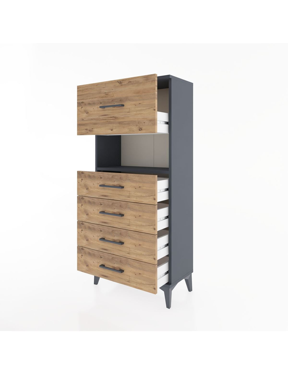 Hyperion Dolap Tek Raflı 5 Çekmeceli 60x44x134 - S50M029V6B