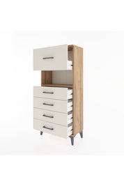 Hyperion Dolap Tek Raflı 5 Çekmeceli 60x44x134 - S50M029V7B