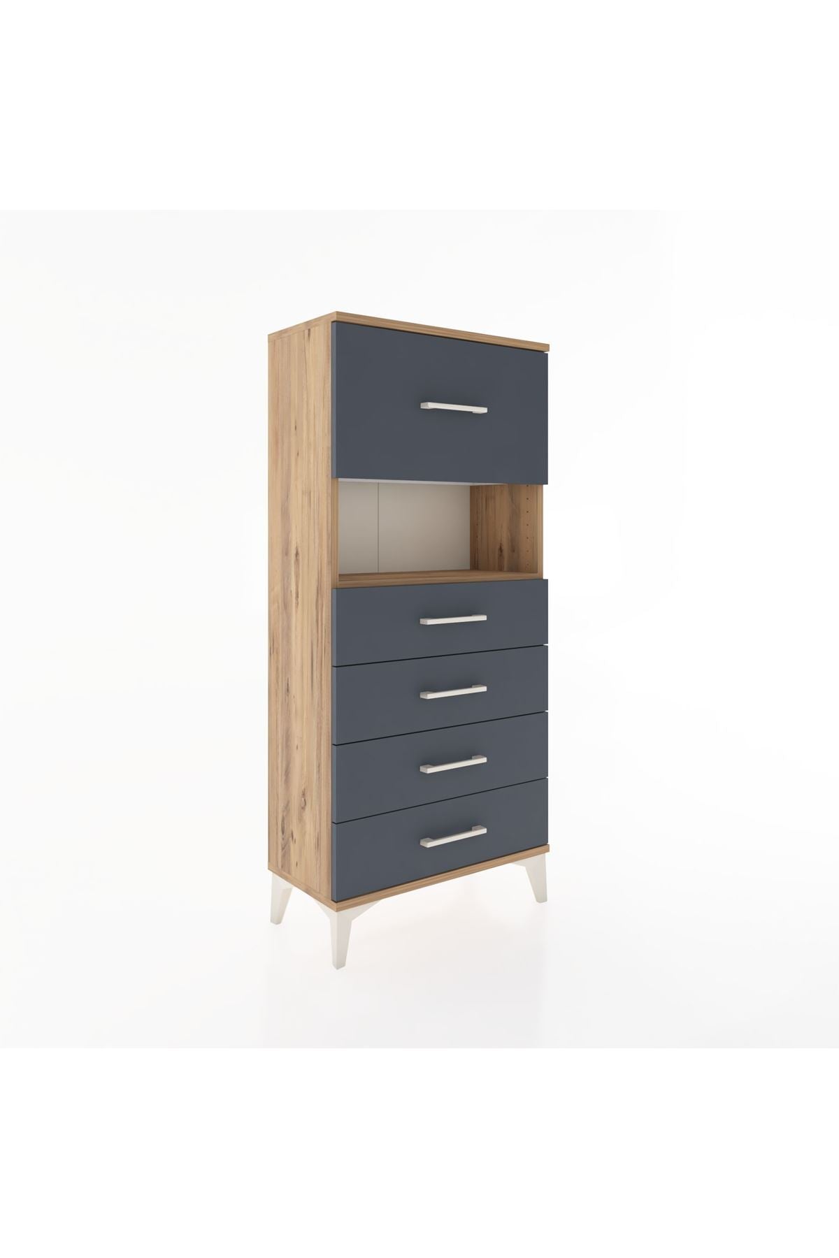 Hyperion Dolap Tek Raflı 5 Çekmeceli 60x44x134 - S50M029V8B