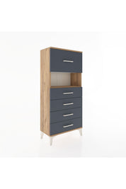 Hyperion Dolap Tek Raflı 5 Çekmeceli 60x44x134 - S50M029V8B