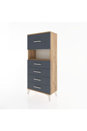 Hyperion Dolap Tek Raflı 5 Çekmeceli 60x44x134 - S50M029V8B