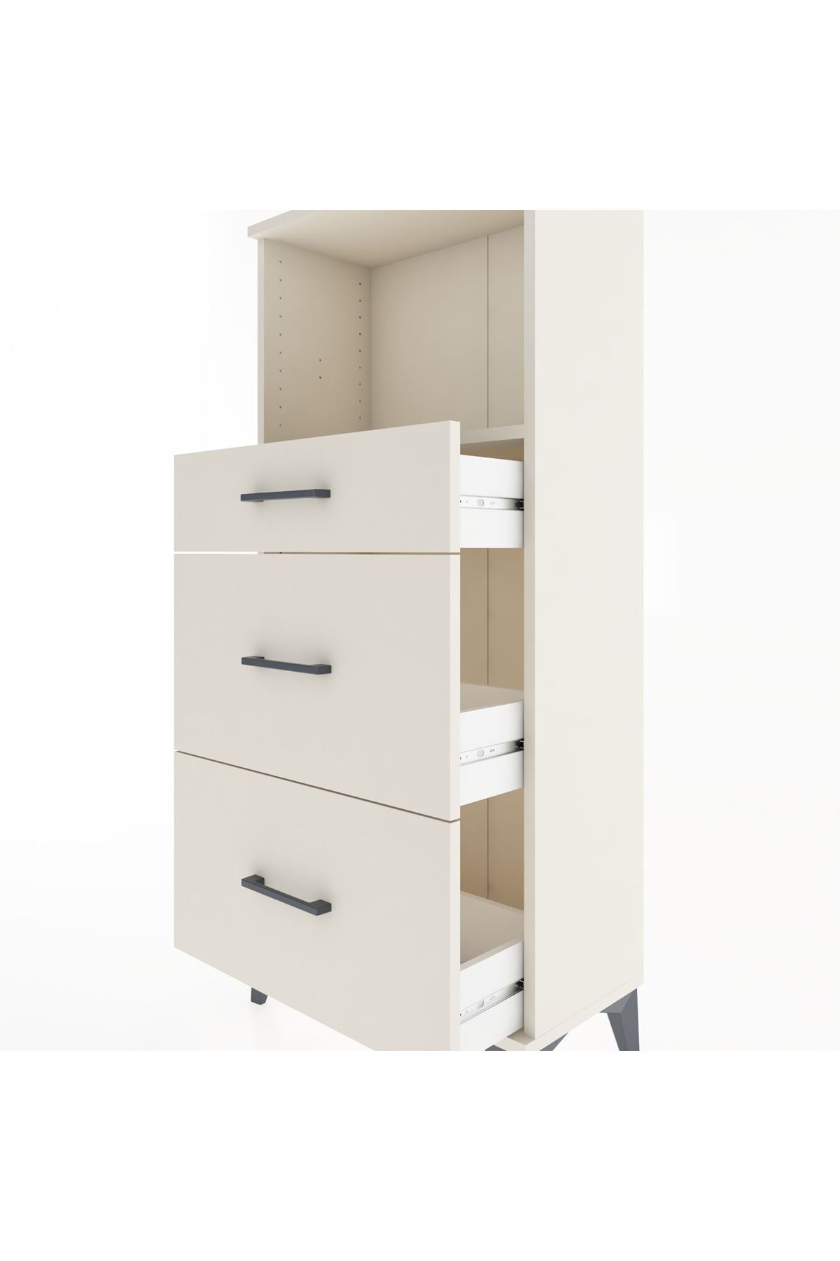 Hyperion Dolap Tek Raflı 3 Çekmeceli 60x44x134 - S50M033V1B