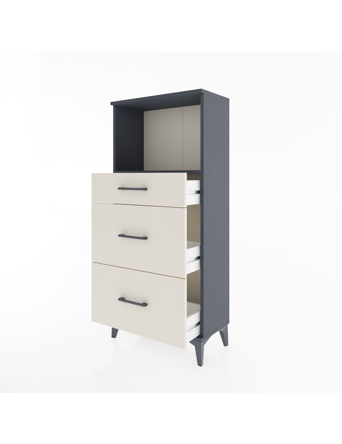 Hyperion Dolap Tek Raflı 3 Çekmeceli 60x44x134 - S50M033V4B