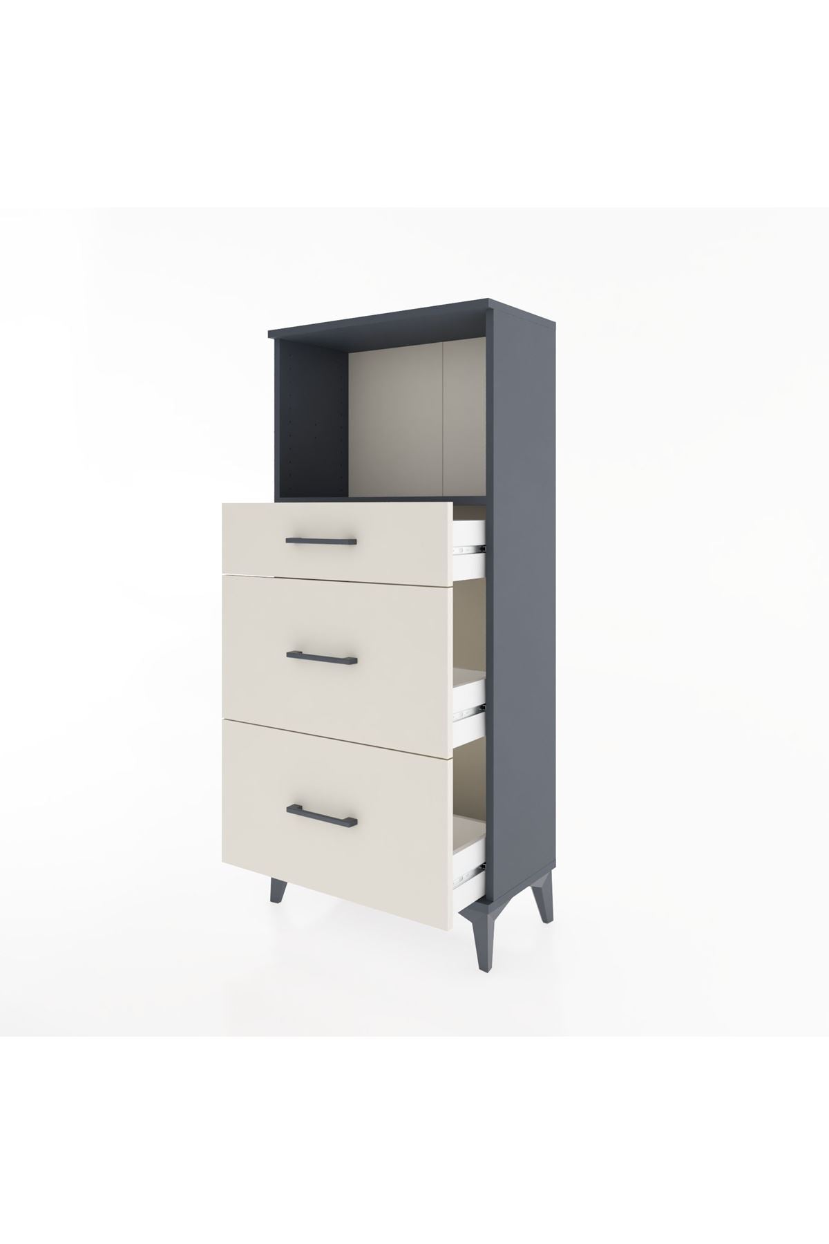 Hyperion Dolap Tek Raflı 3 Çekmeceli 60x44x134 - S50M033V4B