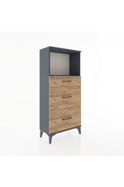 Hyperion Dolap Tek Raflı 3 Çekmeceli 60x44x134 - S50M033V6B