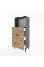 Hyperion Dolap Tek Raflı 3 Çekmeceli 60x44x134 - S50M033V6B