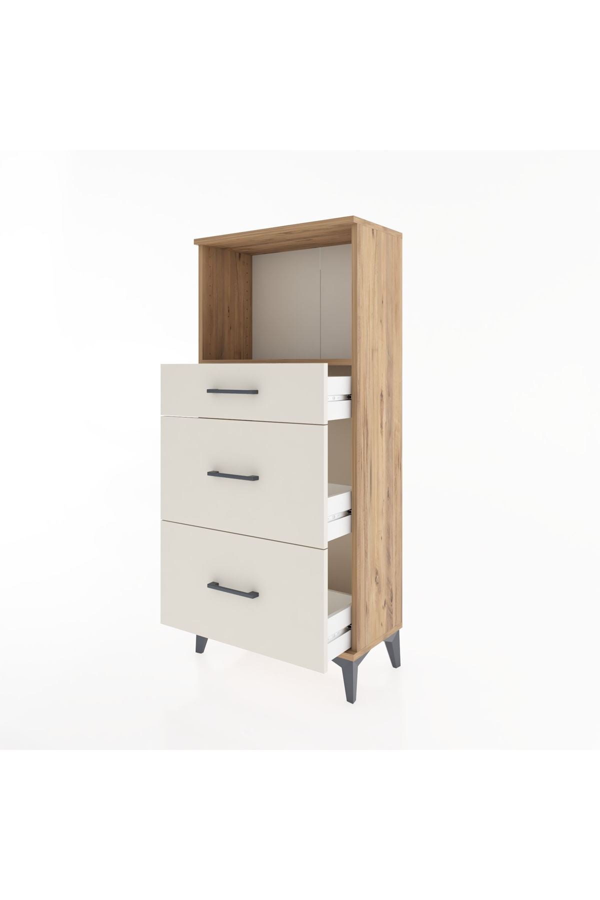 Hyperion Dolap Tek Raflı 3 Çekmeceli 60x44x134 - S50M033V7B
