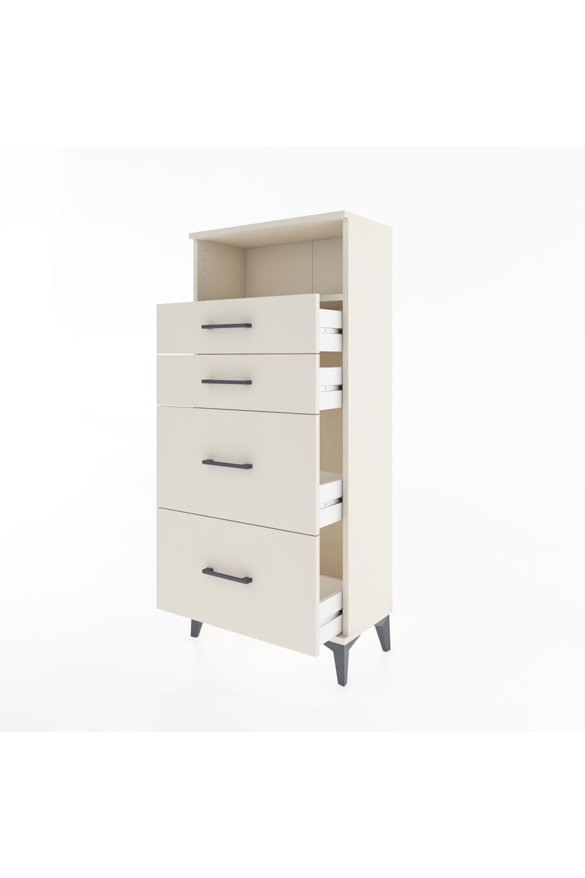 Hyperion Dolap Tek Raflı 4 Çekmeceli 60x44x134 - S50M034V1B