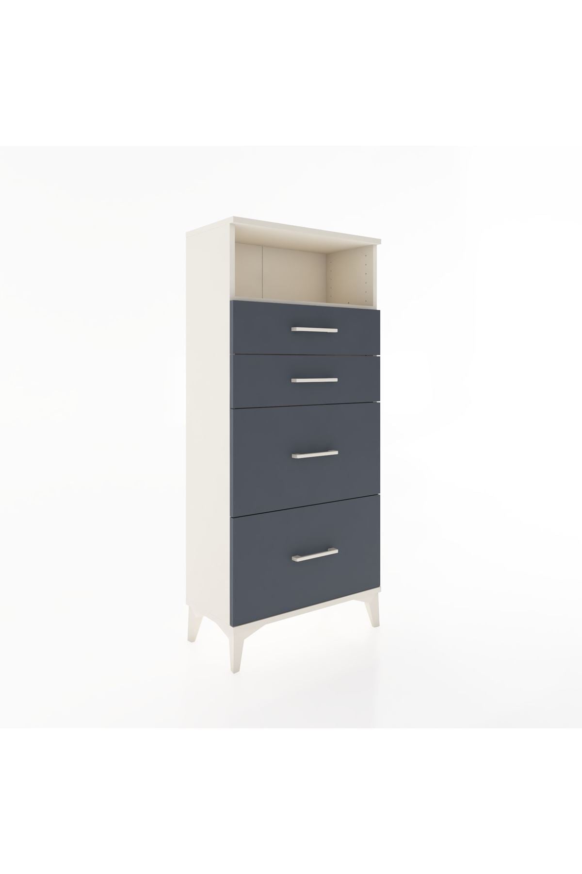 Hyperion Dolap Tek Raflı 4 Çekmeceli 60x44x134 - S50M034V2B