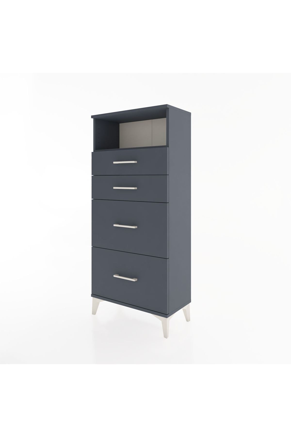 Hyperion Dolap Tek Raflı 4 Çekmeceli 60x44x134 - S50M034V5B