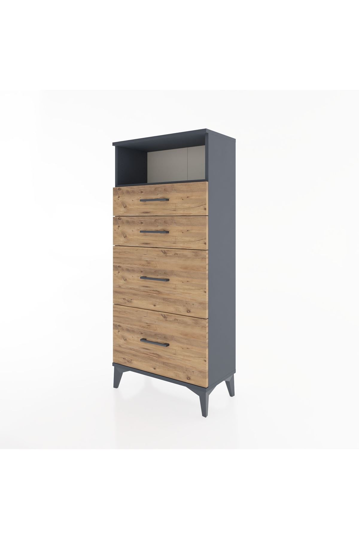 Hyperion Dolap Tek Raflı 4 Çekmeceli 60x44x134 - S50M034V6B