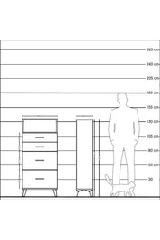 Hyperion Dolap Tek Raflı 4 Çekmeceli 60x44x134 - S50M034V6B