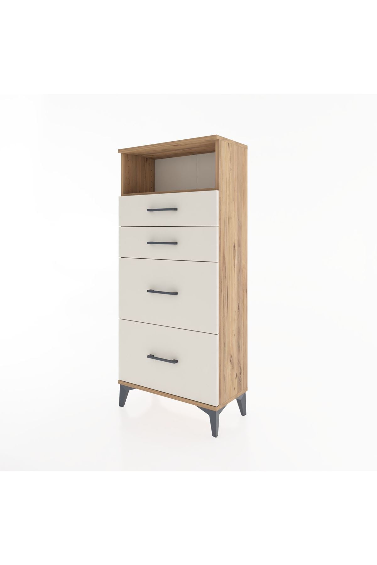 Hyperion Dolap Tek Raflı 4 Çekmeceli 60x44x134 - S50M034V7B