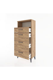 Hyperion Dolap Tek Raflı 4 Çekmeceli 60x44x134 - S50M034V9B