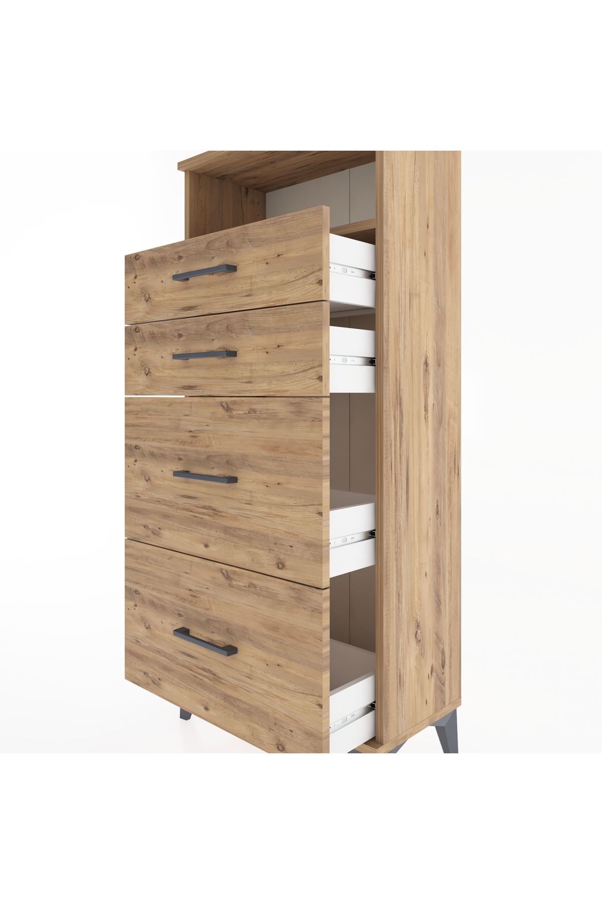 Hyperion Dolap Tek Raflı 4 Çekmeceli 60x44x134 - S50M034V9B