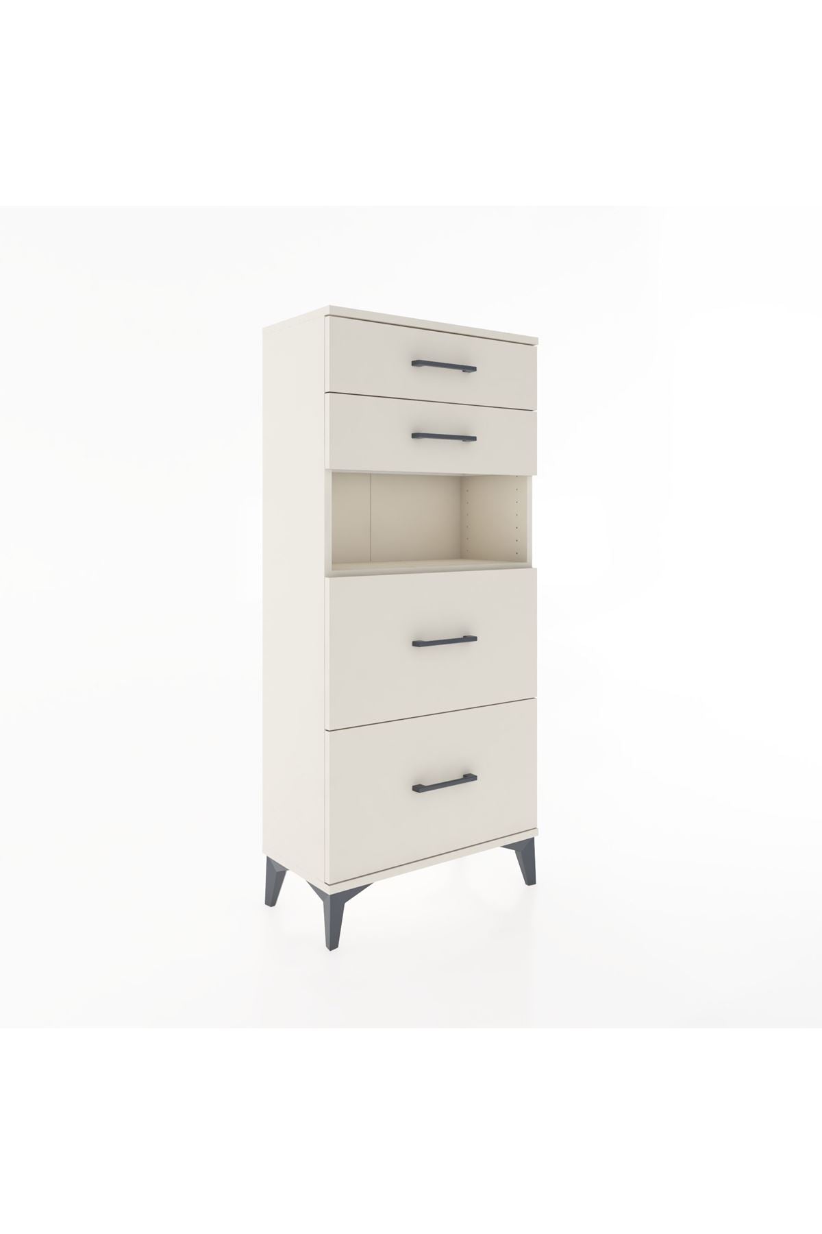 Hyperion Dolap Tek Raflı 4 Çekmeceli 60x44x134 - S50M035V1B