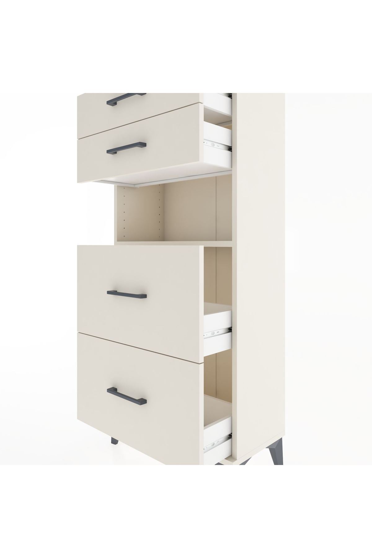 Hyperion Dolap Tek Raflı 4 Çekmeceli 60x44x134 - S50M035V1B