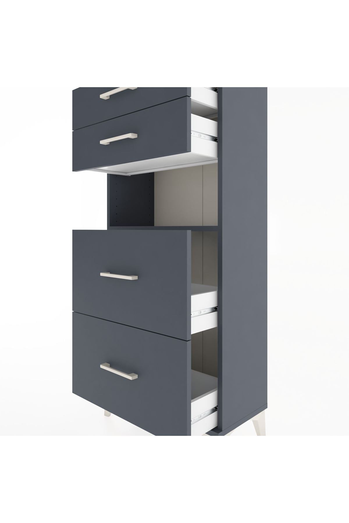Hyperion Dolap Tek Raflı 4 Çekmeceli 60x44x134 - S50M035V5B